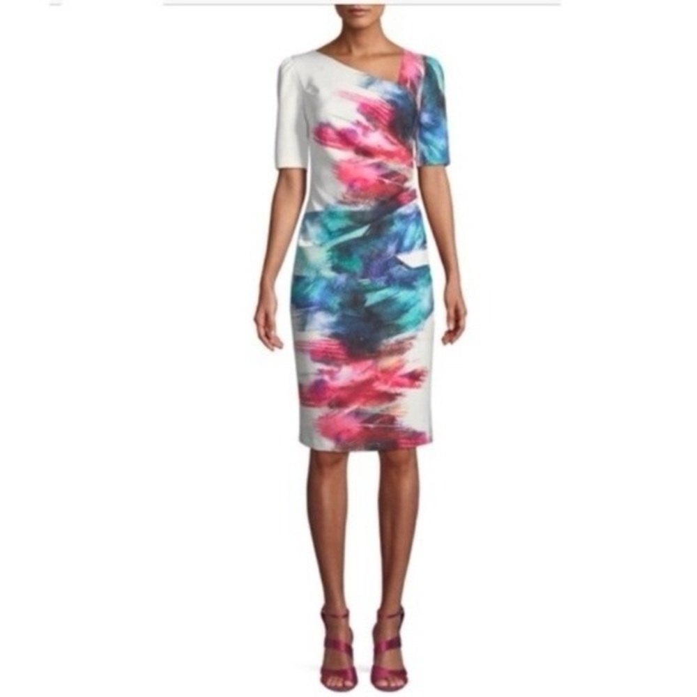 Rickie Freeman x Teri Jon Abstract Print Sheath Dress - Picture 13 of 13